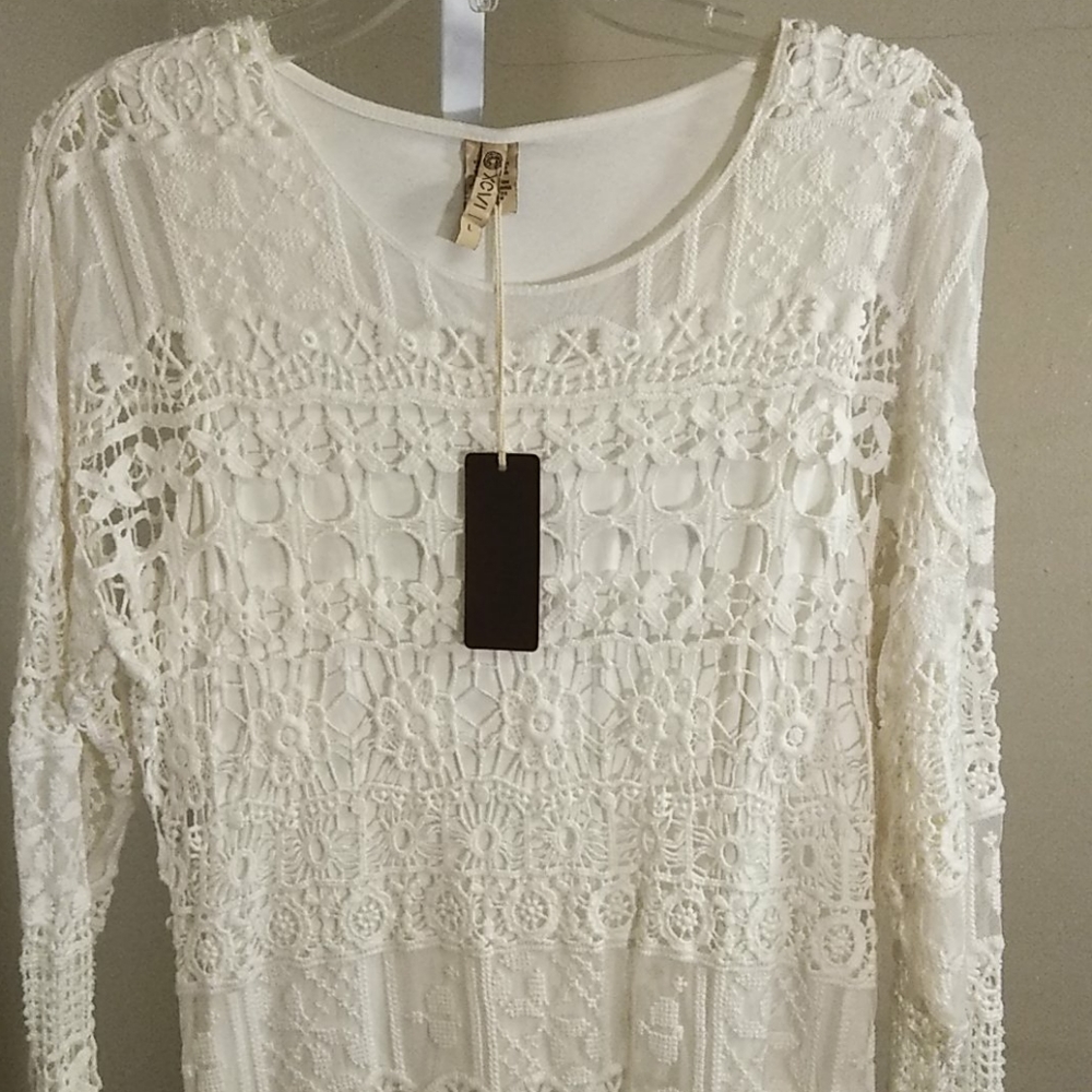 XC\/I 100% COTTON LACE DRESS